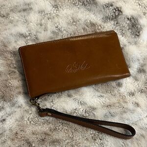 Patricia Nash Tan Leather Wristlet
